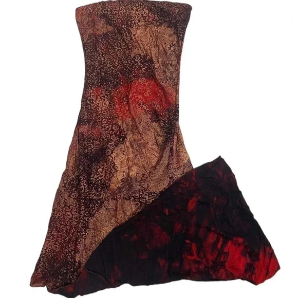 Le Chateau Shimmering Sleeveless Cocktail Burgundy & Gold Dress Size Small - Picture 5 of 9